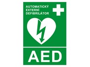 SZO Plzeň SAMOLEPKA AED DEFIBRILÁTOR 15X21cm