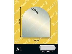 Sklo pod kamna typ A2, 6 mm Oblá hrana