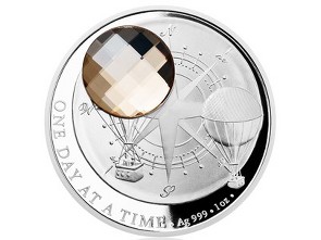 Stříbrná mince CRYSTAL COIN - One Day at a Time - Honey proof