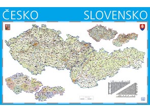 Nástěnná mapa ČR a Slovensko