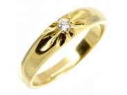 Dámský zlatý prsten sluníčko s briliantem