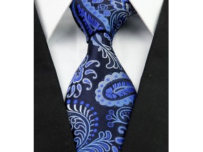 Kašmírová hedvábná kravata modrá