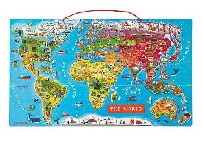 Mapa světa - magnetické vkládací puzzle 92 ks