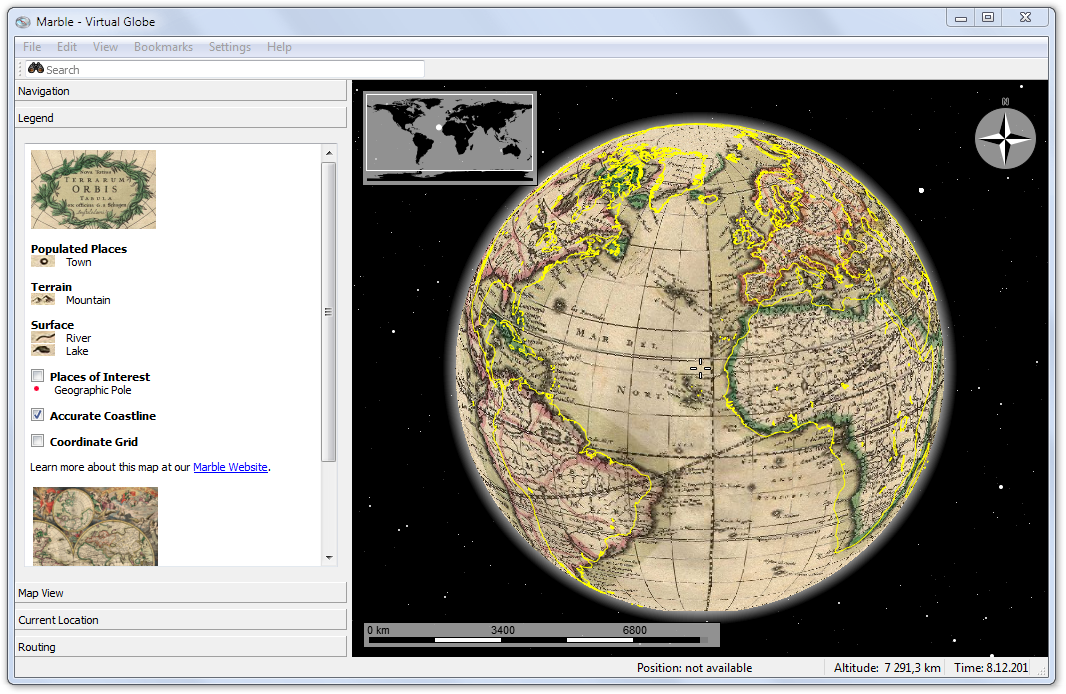 virtuální mapa světa Marble   virtuální globus na prozkoumání světa   Magazín Stahuj.cz virtuální mapa světa